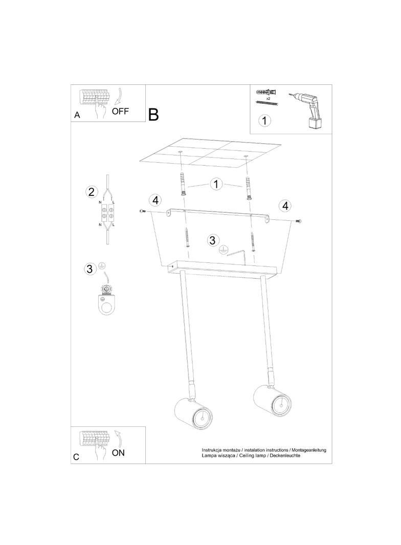 Plafon NORANO 2 czarny