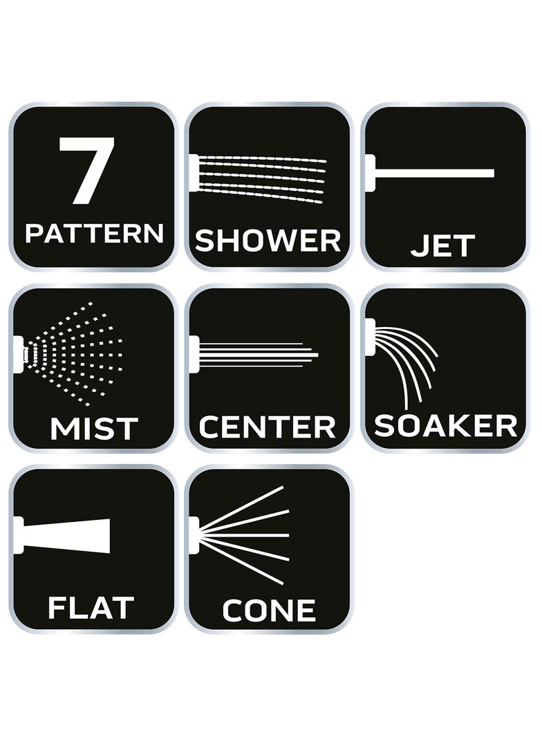 Zraszacz wielofunkcyjny, 7 funkcji, z blokadą, z funkcją CLICK