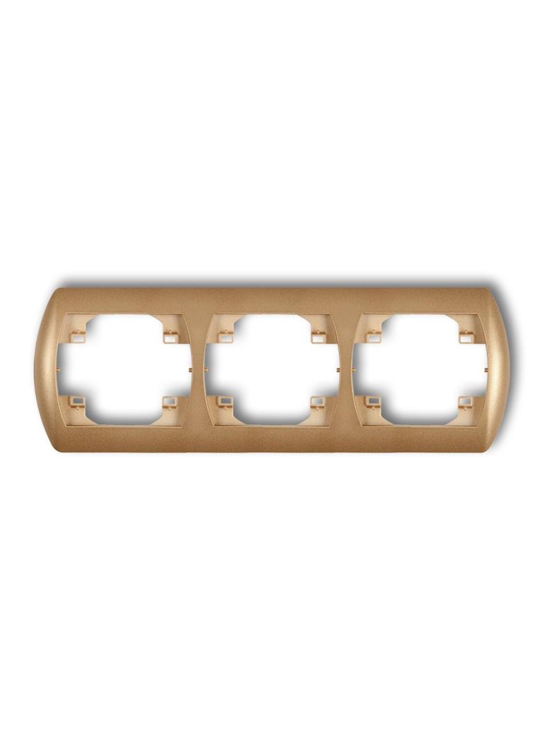 TREND Ramka pozioma potrójna złoty metalik