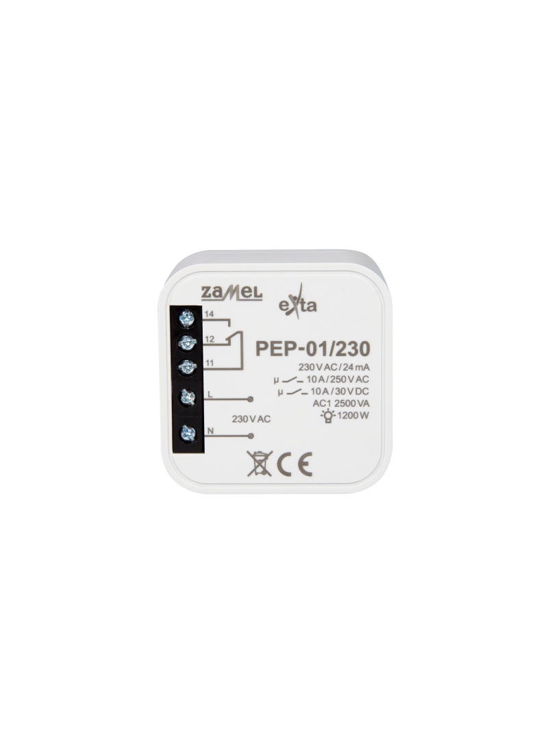 PRZEKAŹNIK ELEKTROMAGNETYCZNY DOPUSZKOWY 230VAC, 10A TYP: PEP-01/230