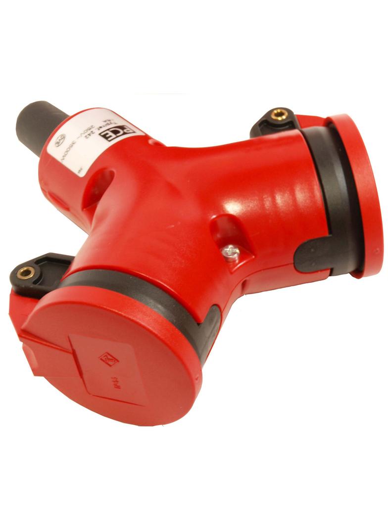 ROZGAŁĘŹNIK JEDNOFAZOWY GUMOWY 10/16A 2 P+Z  Rozgałęźnik podwójny z klapką IP44