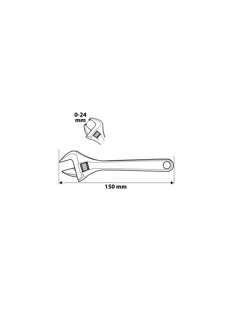 Klucz nastawny 150 mm, zakres 0-24 mm
