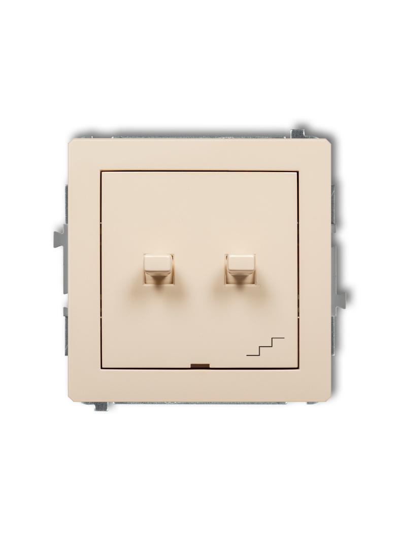 DECO Mechanizm łącznika jednobiegunowego ze schodowym (osobne zasilanie) w stylu amerykańskim beżowy