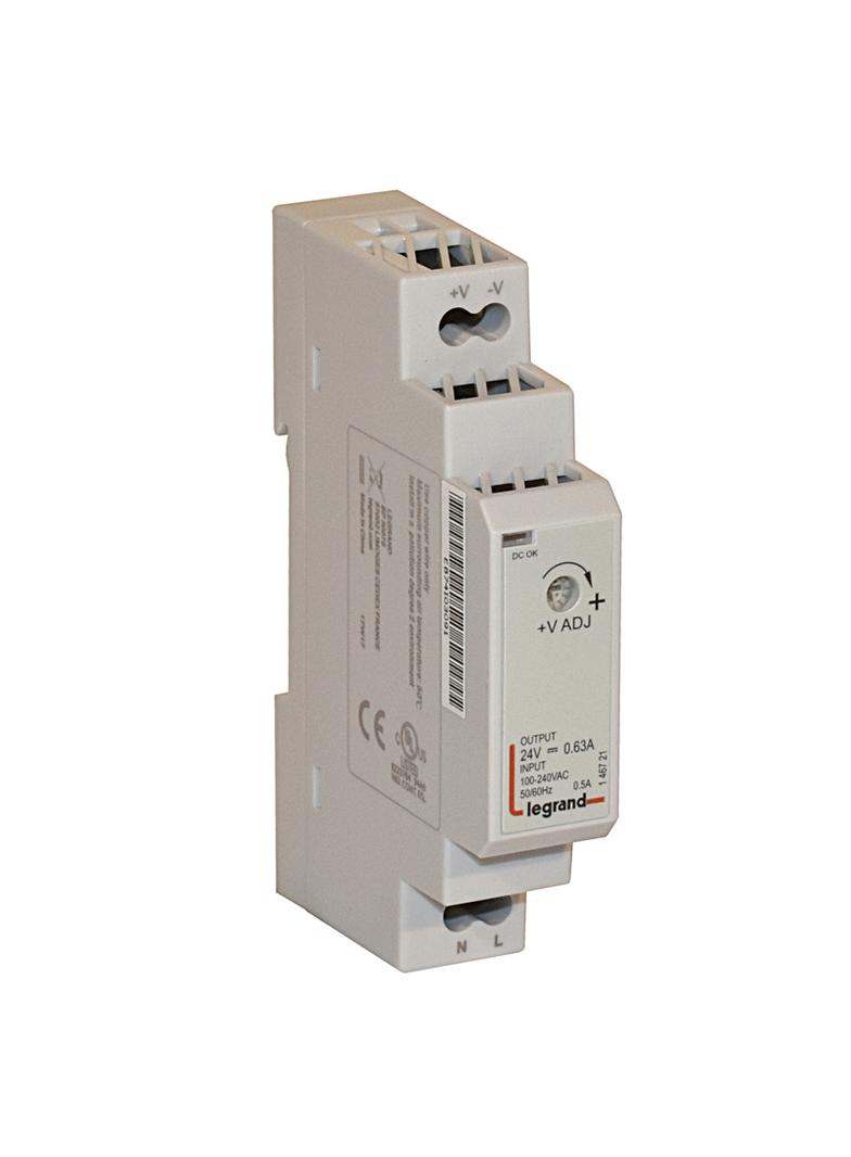 MODUŁOWY JEDNOFAZOWY ZASILACZ IMPULSOWY DC 24V - 15W, Legrand