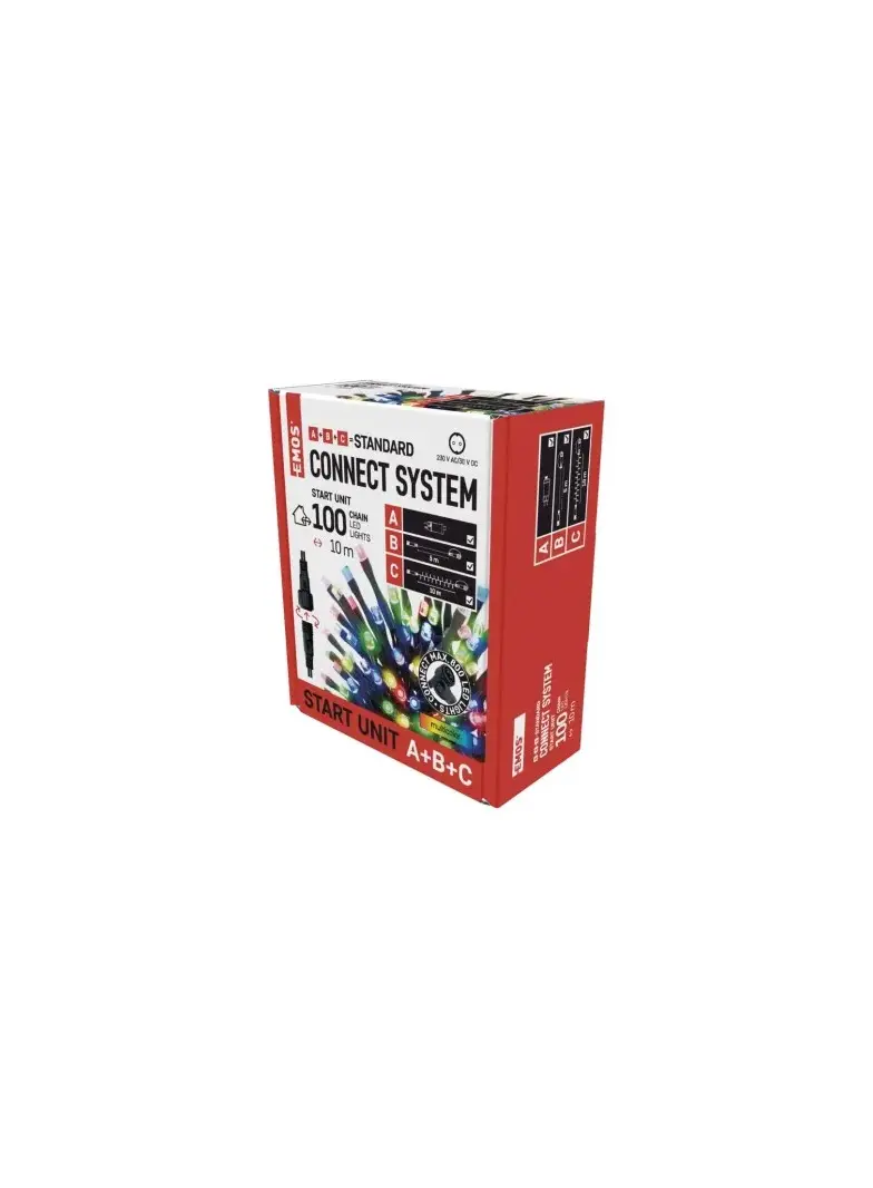 Oświetlenie łączone Standard - zestaw zasilacz + 100LED 10m multikolor, IP44, timer