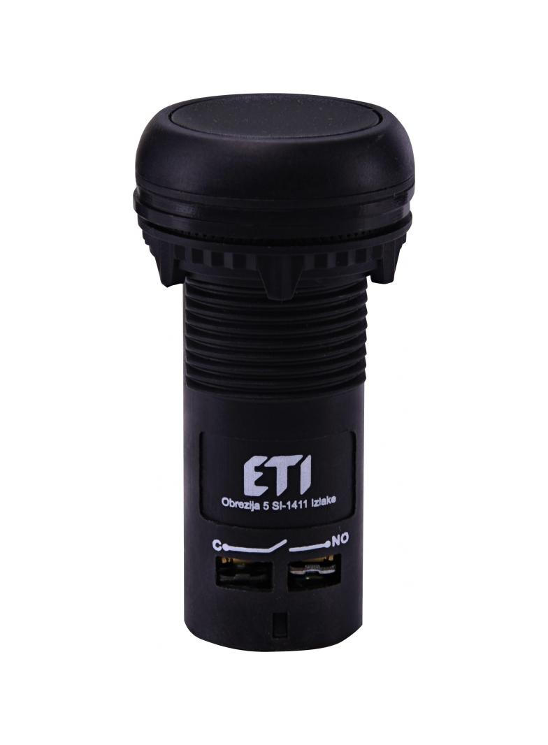 ECF-11-C - Przycisk kompaktowy z guzikiem krytym, 1NO+1NC, Czarny