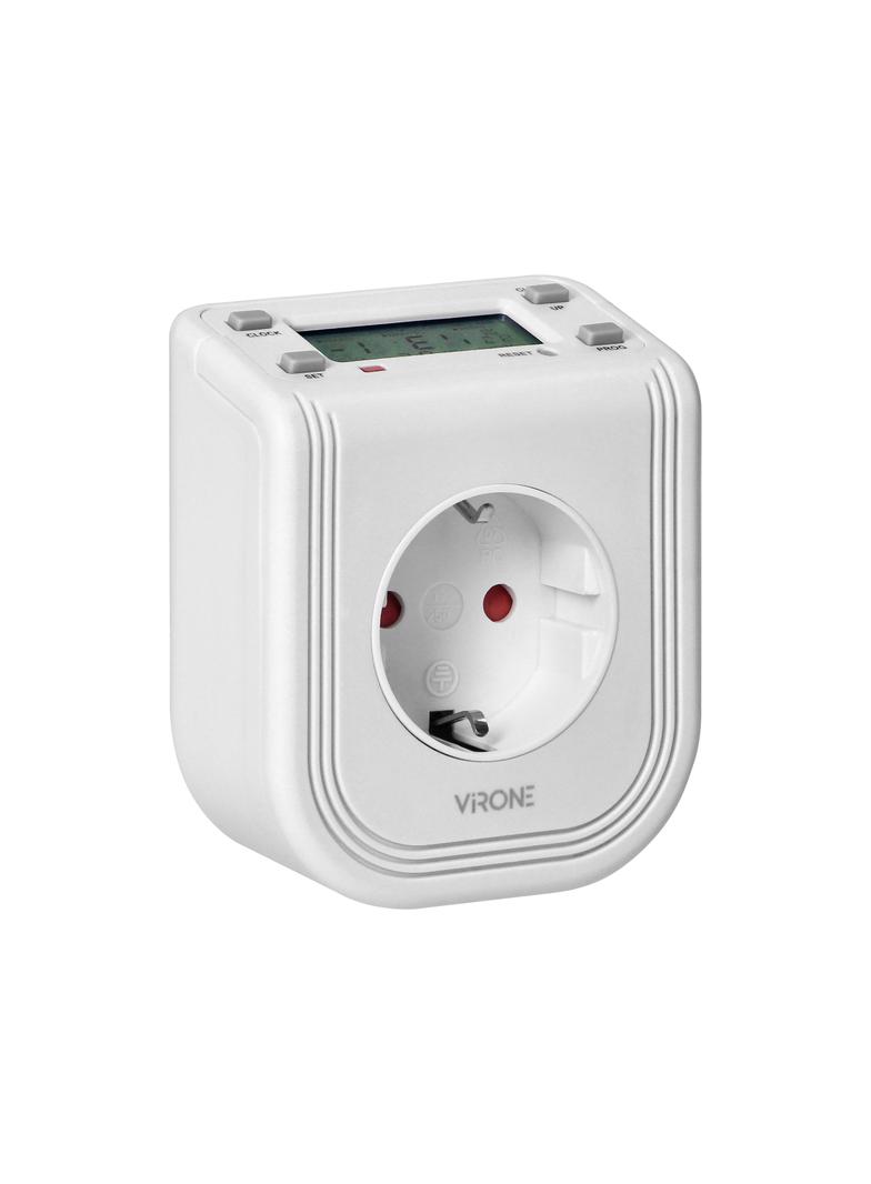 Elektroniczny programator czasowy z górnym wyświetlaczem LCD 230 VAC 3680W Schuko 16 punktów przeł D