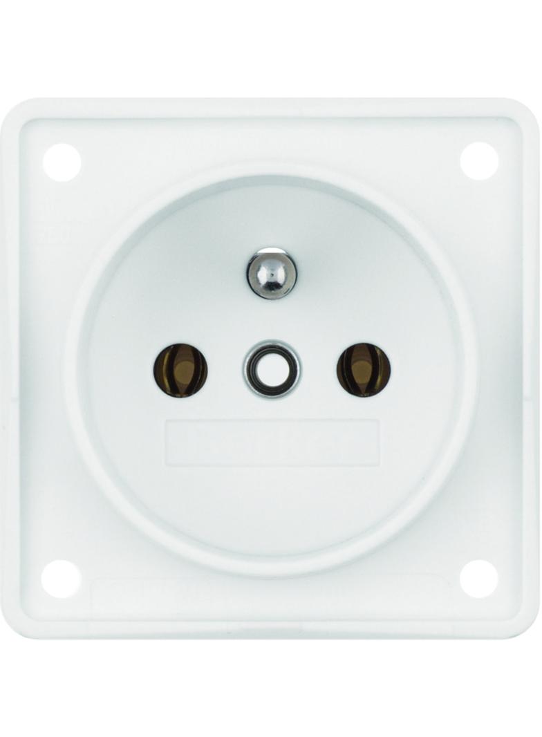 BERKER Integro Flow Gniazdo z uziemieniem biały 961852502 HAGER