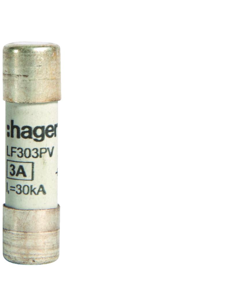 Wkładka bezpiecznikowa cylindryczna CH-10 10x38mm gPV 3A 1000VDC LF303PV HAGER