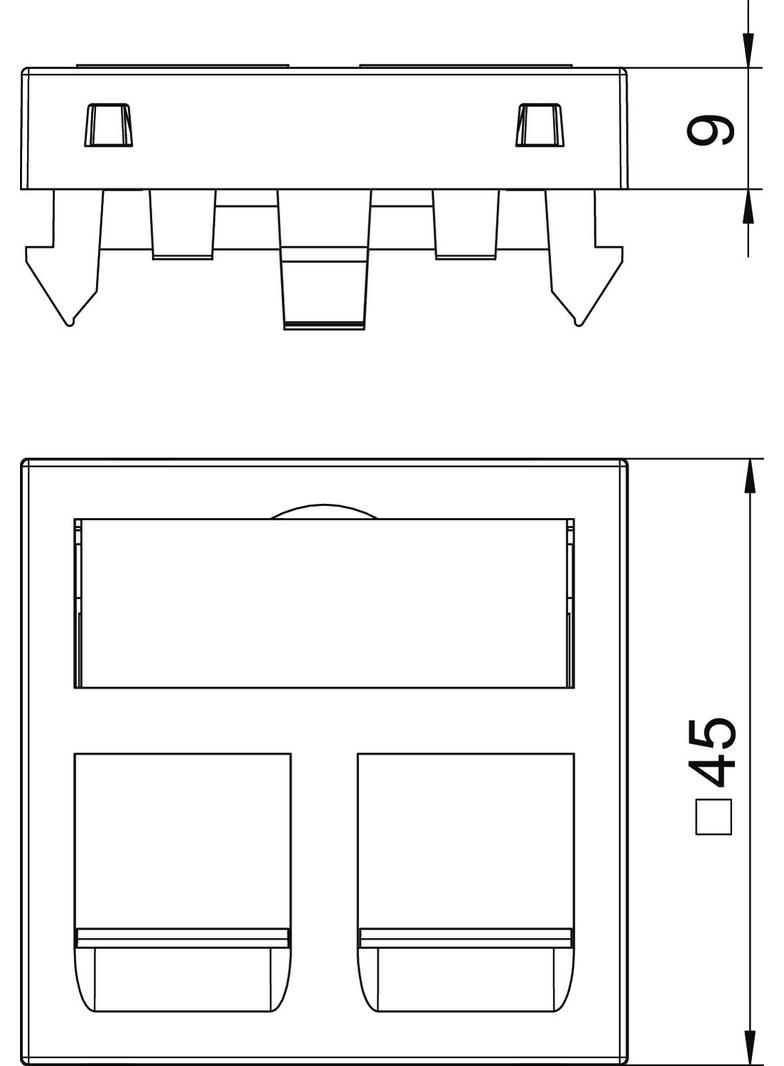 DTG-2EP RW1, Ramka montażowa do teleinformatyki modul 45