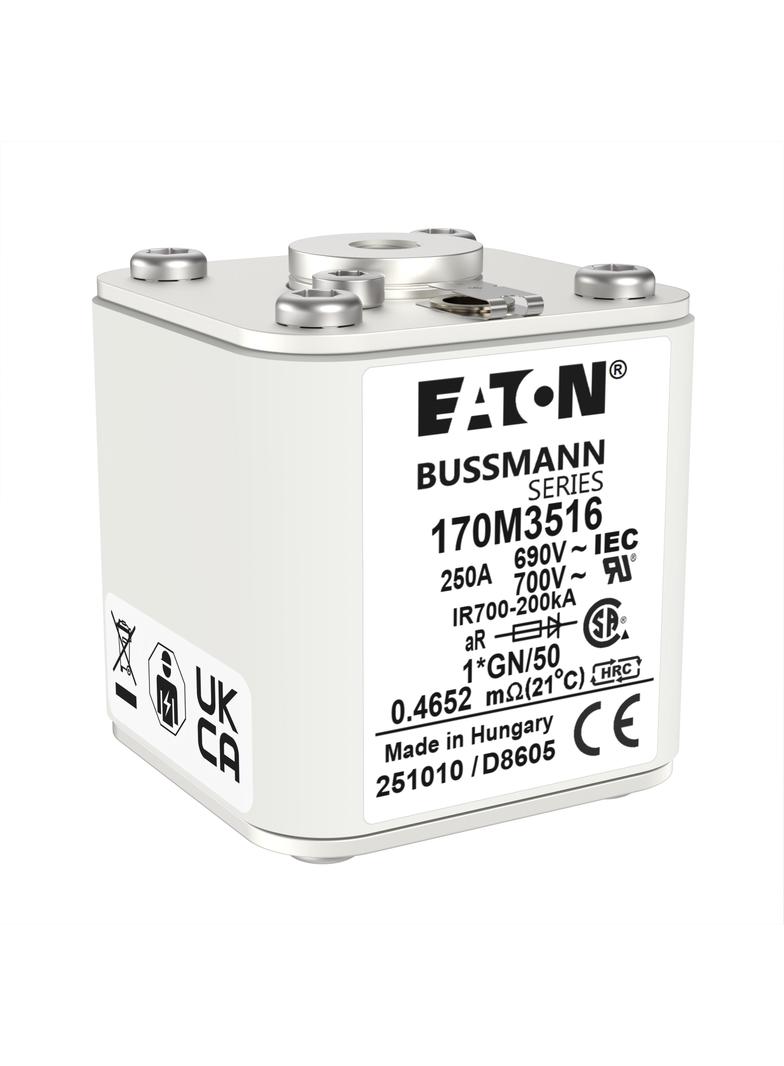 FUSE 250A 690V 1*GN/50 AR UC Wkładka szybka 250A AC 690V rozmiar 1 45x59x51 mm aR I 170M3516 EATON
