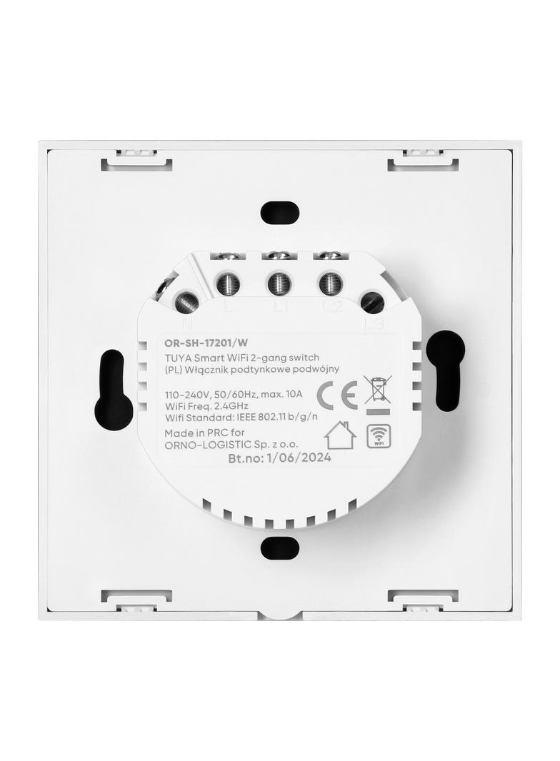 Włącznik podtynkowy podwójny Wi-Fi Tuya Smart Home biały ORNO