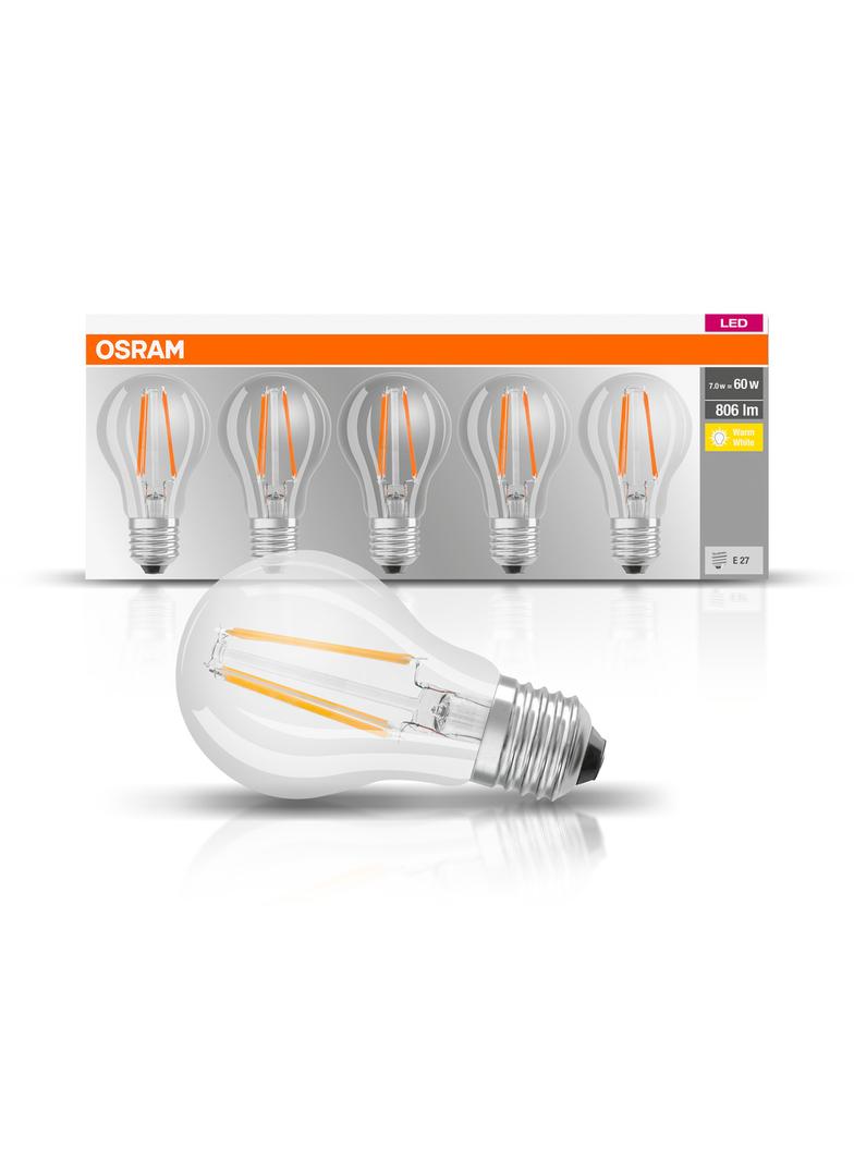 Lampa LED BASE Classic A60 6,5W/827 230V Filament szkło przezroczyste E27 FS5 OSRAM
