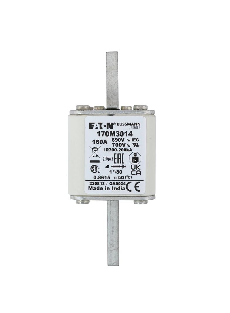 160A 690V 1*/80 aR INDICATOR FUSE Wkładka szybka 160A AC 690V compact DIN 1 45x45x104 mm, 170M3014 E
