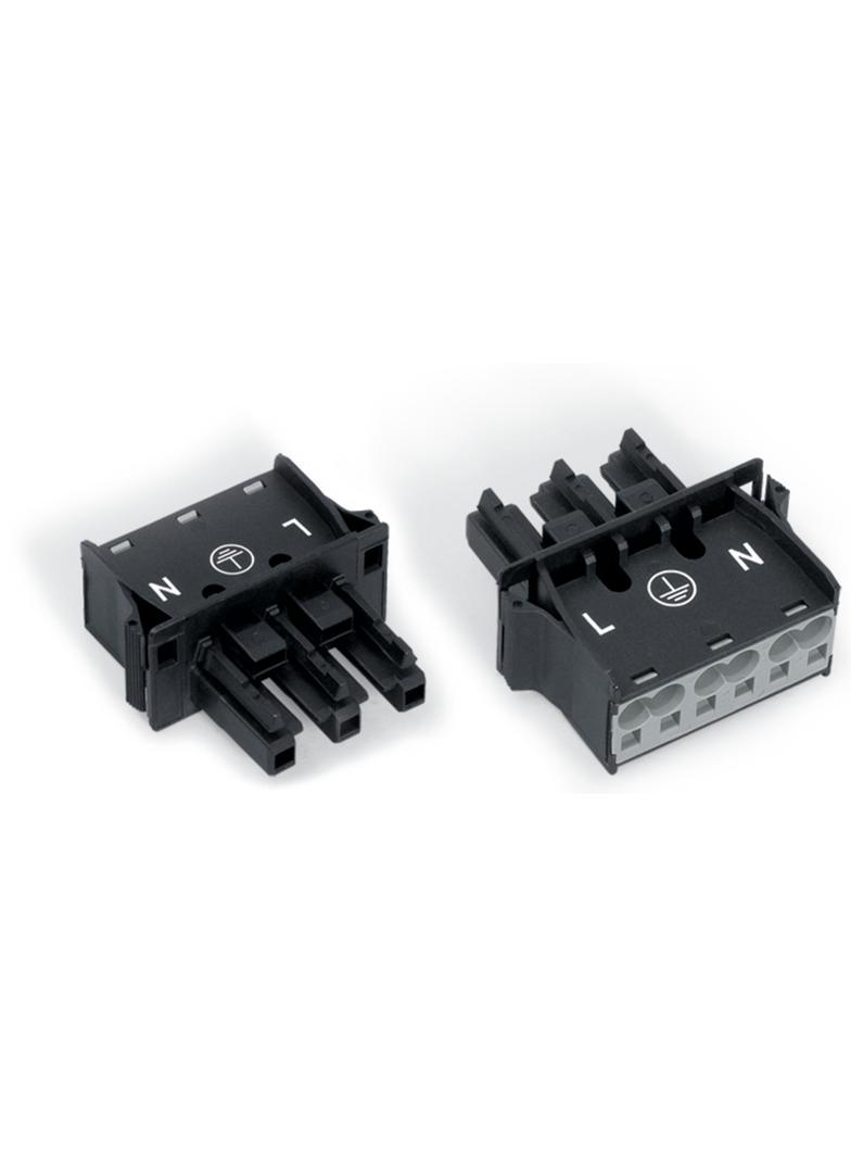 WINSTA gniazdo 3-torowe SnapIn czarne