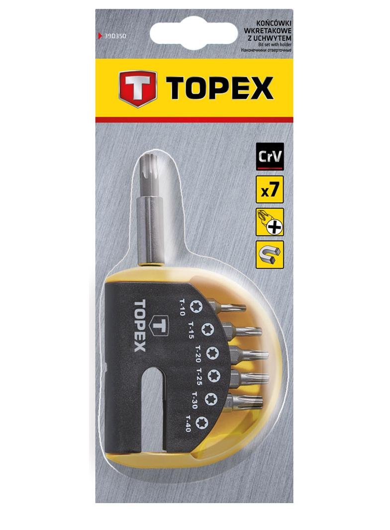 Końcówki wkrętakowe z uchwytem zestaw 7szt, TOPEX GTX 39D351 GTX Poland