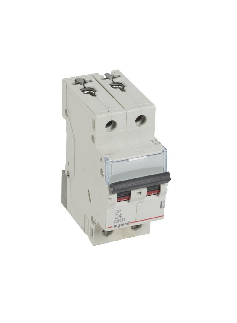 WYŁĄCZNIK NADPRĄDOWY S 302 2P D 4A 6000A SERII TX3, Legrand