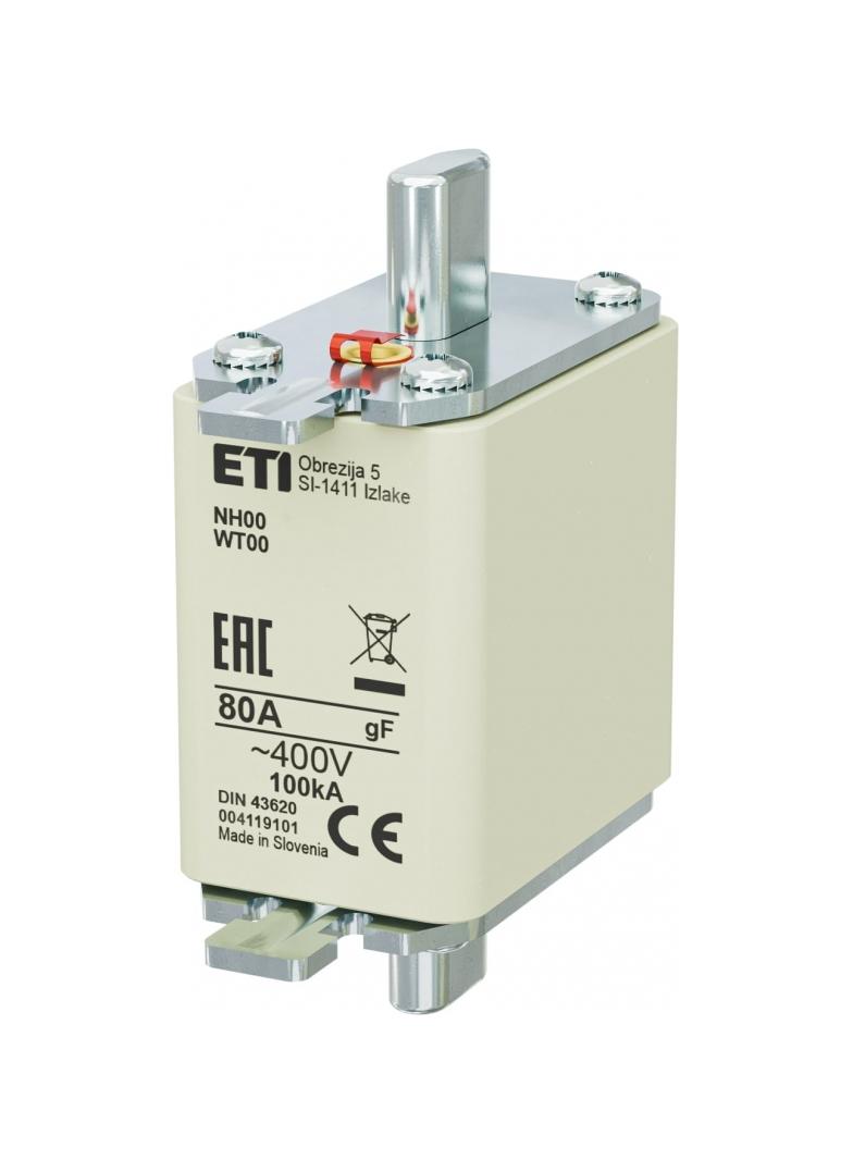 WT-00/gF 80A E - Wkładka topikowa przemysłowa szybka