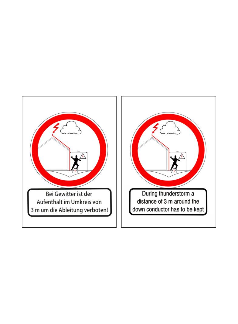 Szyld: Bei Gewitter..., 210x297x0,7 mm, Al