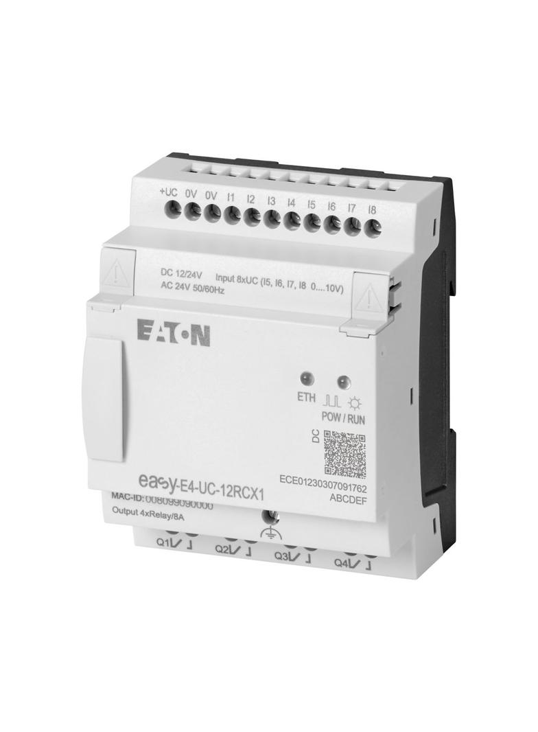 EASY-E4-UC-12RCX1 easyE4 12-24VDC 24VAC 8DI(4AI) 4DO-R bez wyświetlacza 197212 EATON
