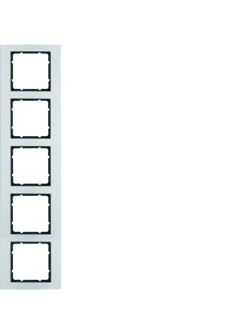 BERKER B.7 Ramka pięciokrotna aluminium/antracyt 10156904 HAGER