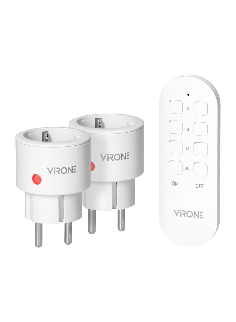 Zestaw bezprzewodowych gniazd MINI Schuko, sterowanych pilotem 2+1, 2300W