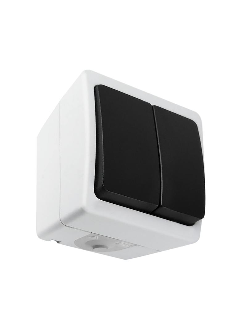 Łącznik świecznikowy AQUATIC MINI IP54 10A 230V AC Biało-Czarny 10 sztuk