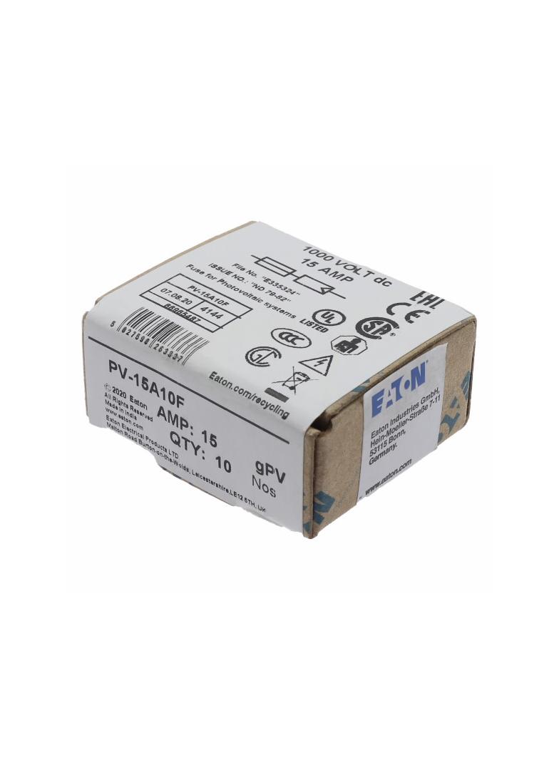 15AMP 1000VDC SOLAR FERRULE 10 X 38MM 15A 1000Vdc wkładka cylindryczna 10x38 do PV PV-15A10F EATON