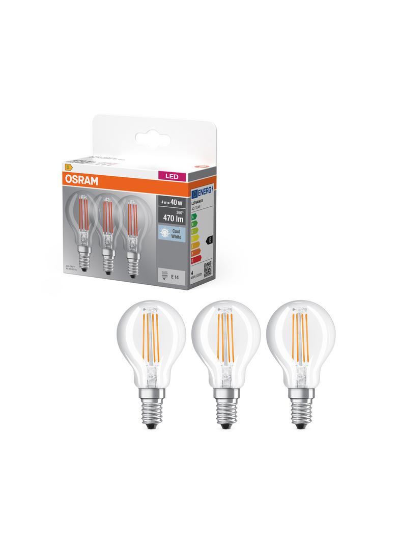 Lampa LED BASE Classic P40 4W/840 230V Filament szkło przezroczyste E14 FS3 OSRAM