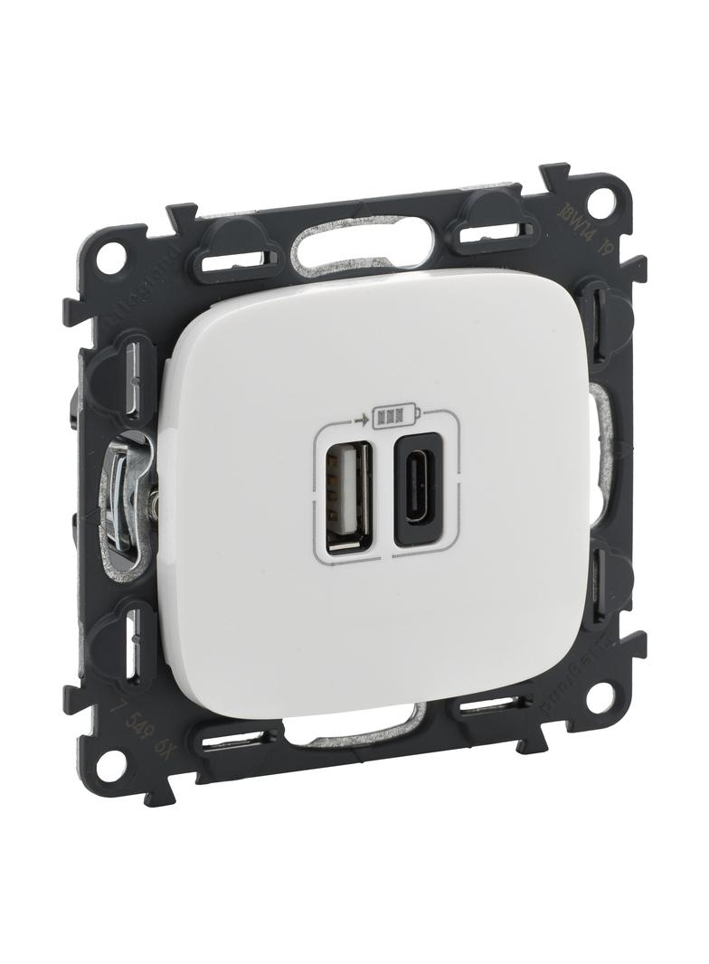VALUR:B ŁADOWAR 2XUSB A+C 3A, Legrand