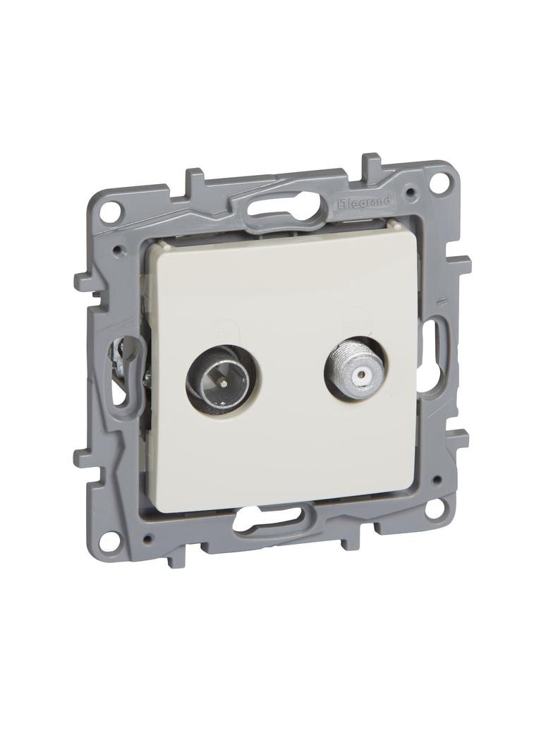 NILOE - GNIAZDO TV-SAT ZAKOŃCZENIOWE 10 DB KREMOWE, Legrand