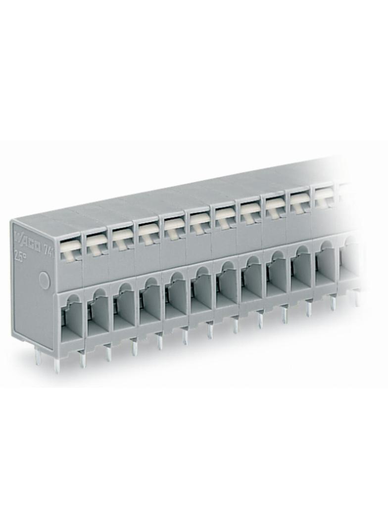 listwa przepustowa do p. drukowanych 4-bieg. szara raster 5 mm