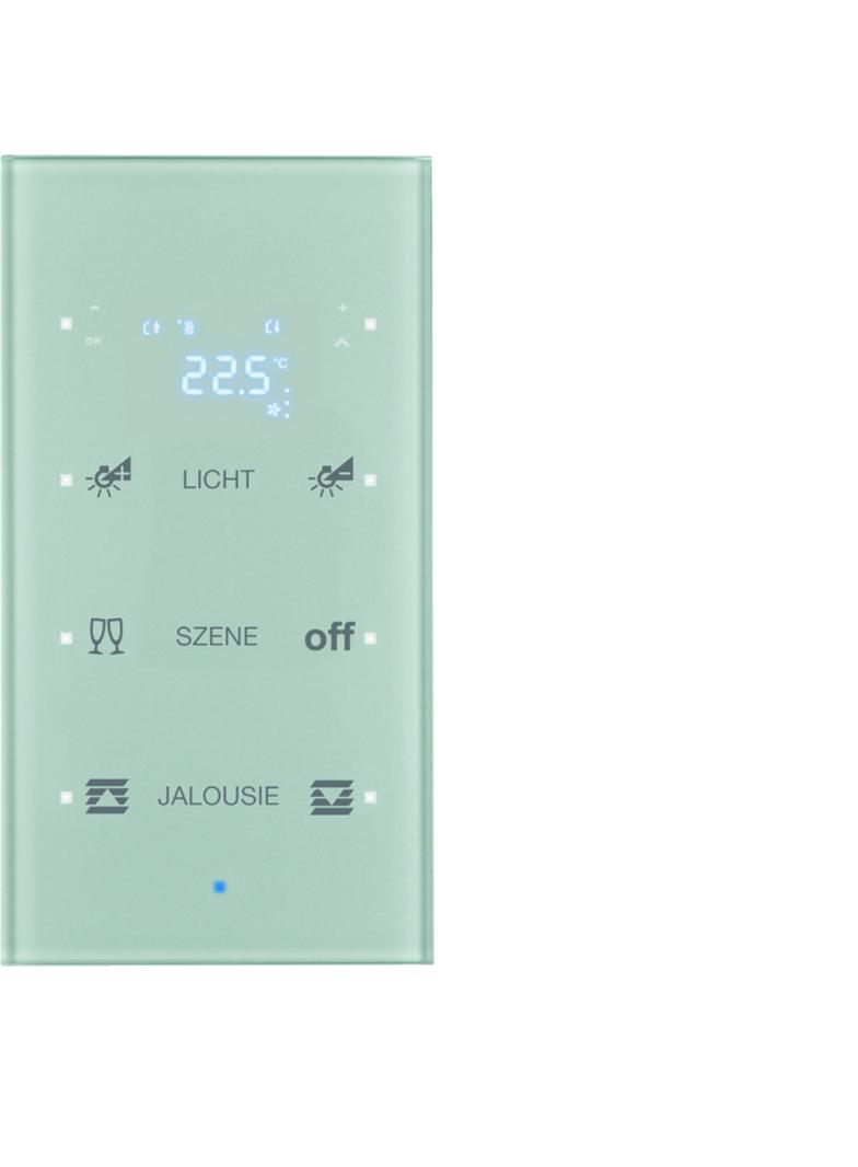 BERKER KNX TS Sensor dotykowy potrójny z regulatorem temperatury konfigurowalny szkło aluminium 75643134 HAGER
