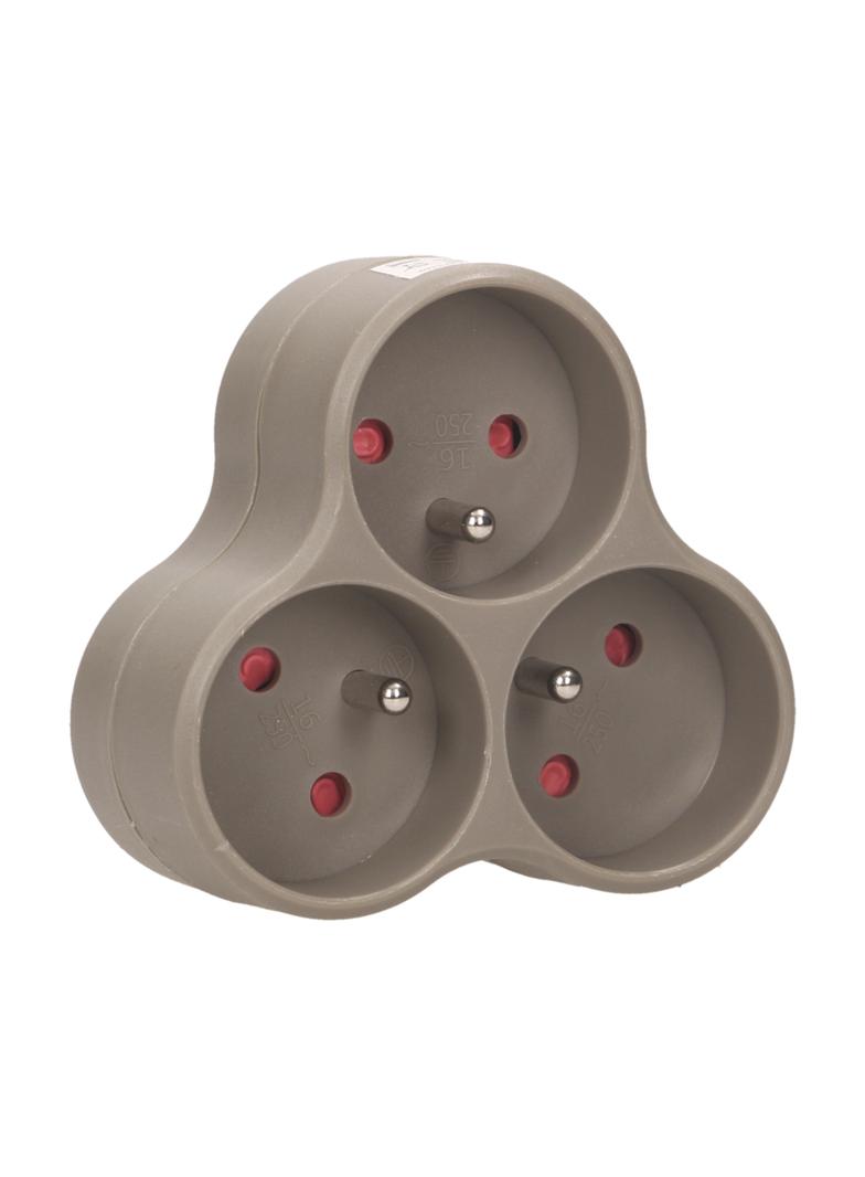 Rozgałęźnik 3x2P+Z szary OR-AE-13134/G ORNO