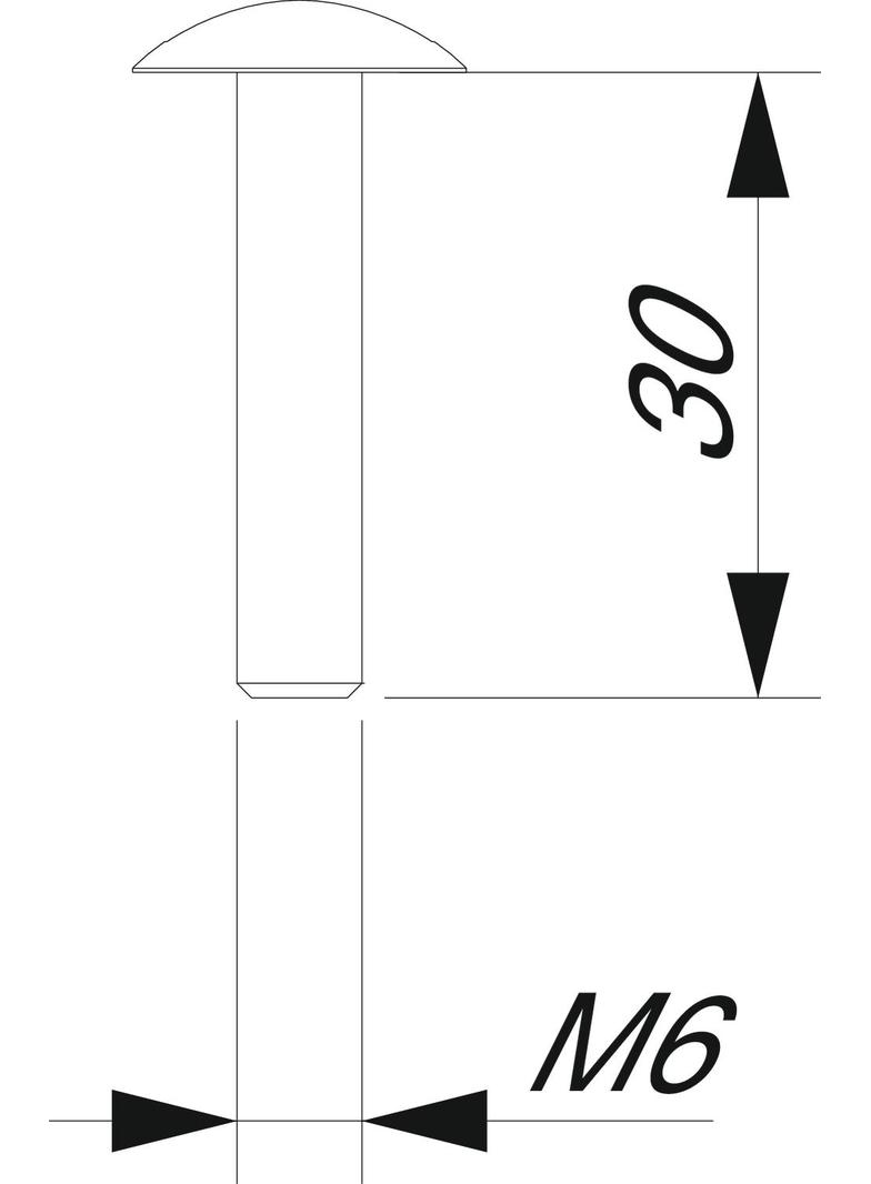 BS M6x30 G, Śruba Q.4.8, M6x30