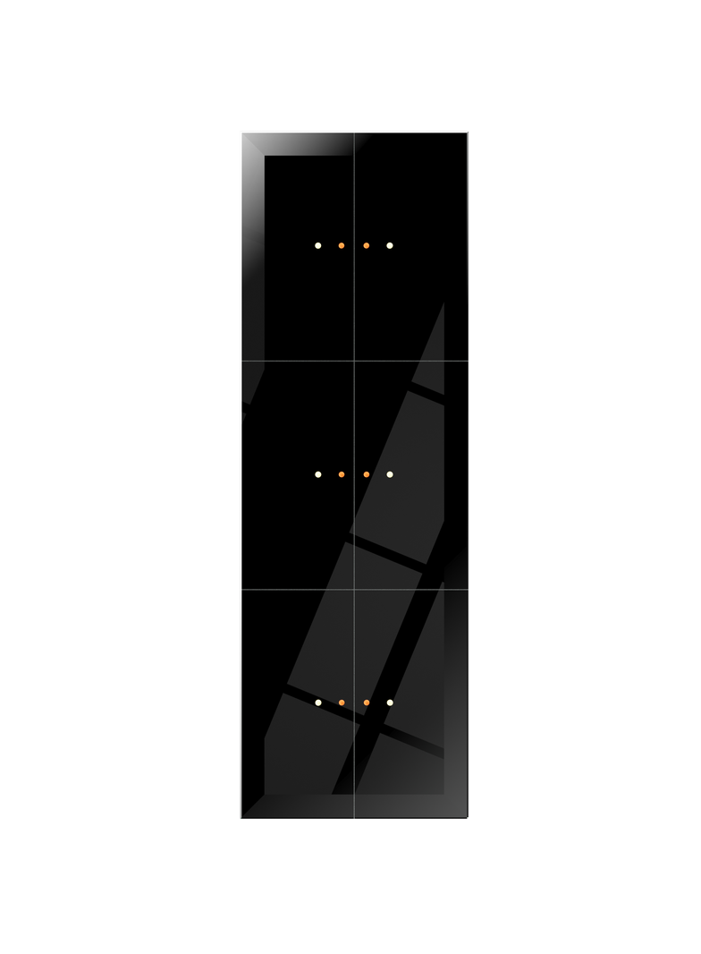 Dotykowy panel szklany potrójny 6 pól dotykowych czarny GP-222-B F&F