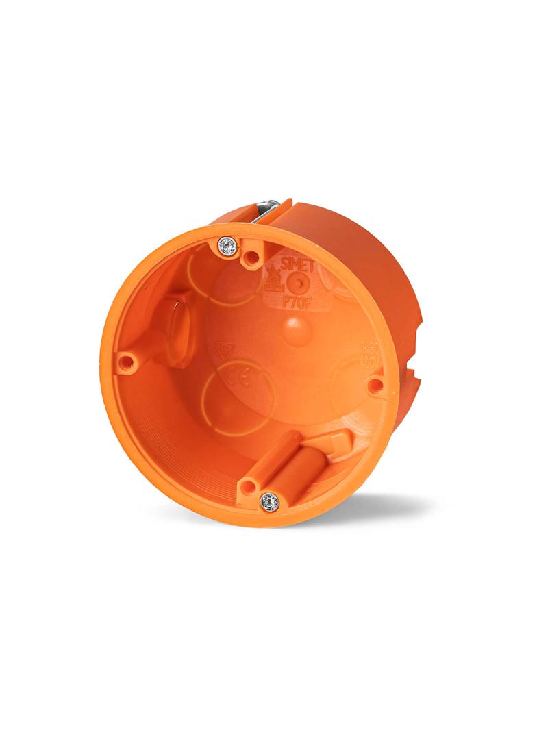 P70F ,  Puszka inst. do pustych ścian z pokr. O 70, pomarańczowy