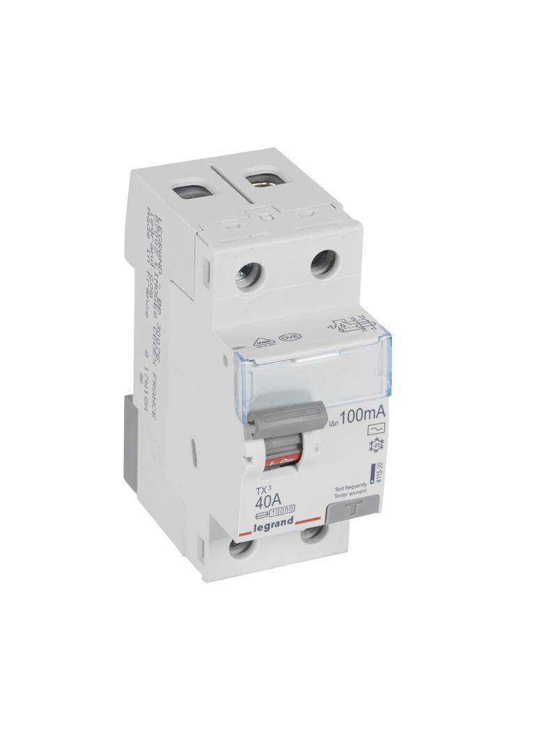 WYŁĄCZNIK RÓŻNICOWOPRĄDOWY P 302 2P 40A 100MA TYP AC SERII TX3, Legrand
