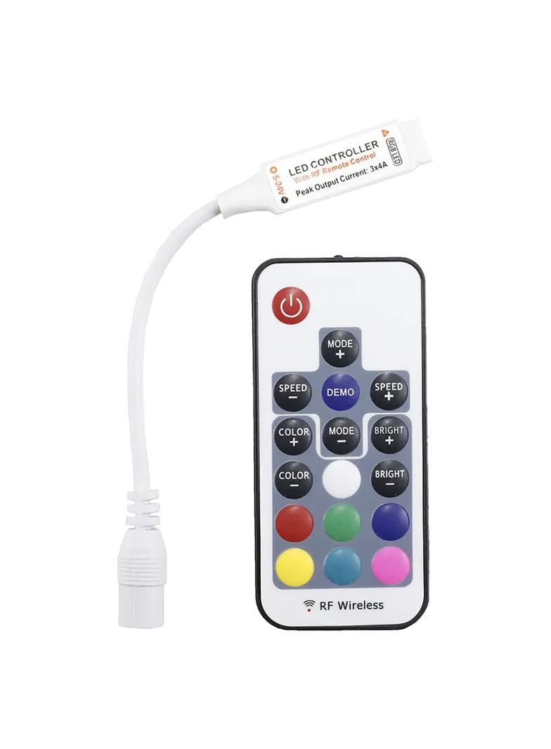 Sterownik LED RGB RF 12V 6A 72W z pilotem 17 przycisków