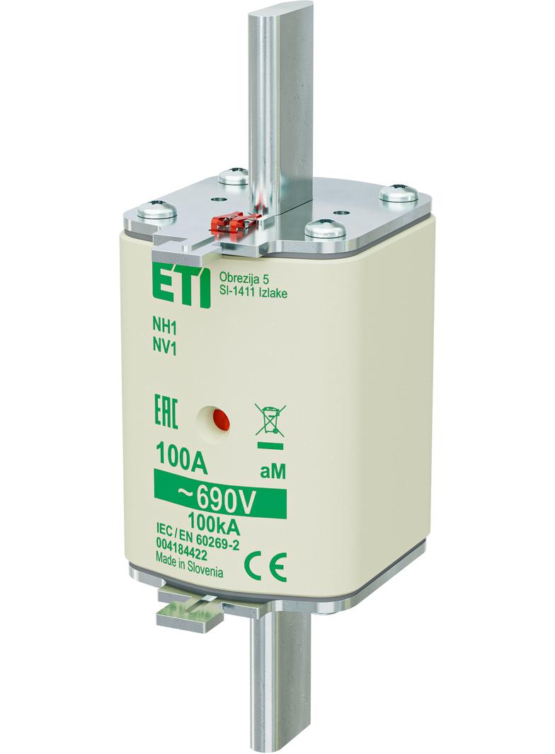 Wkładka topikowa NH silnikowa KOMBI NH1 aM 100A 690V 004184422 ETI