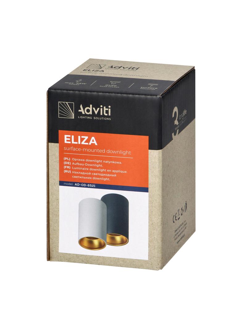 ELIZA, oprawa typu downlight, GU10 max. 35W, IP20, okrągła, czarno-złota, aluminium AD-OD-6521/B-C ORNO