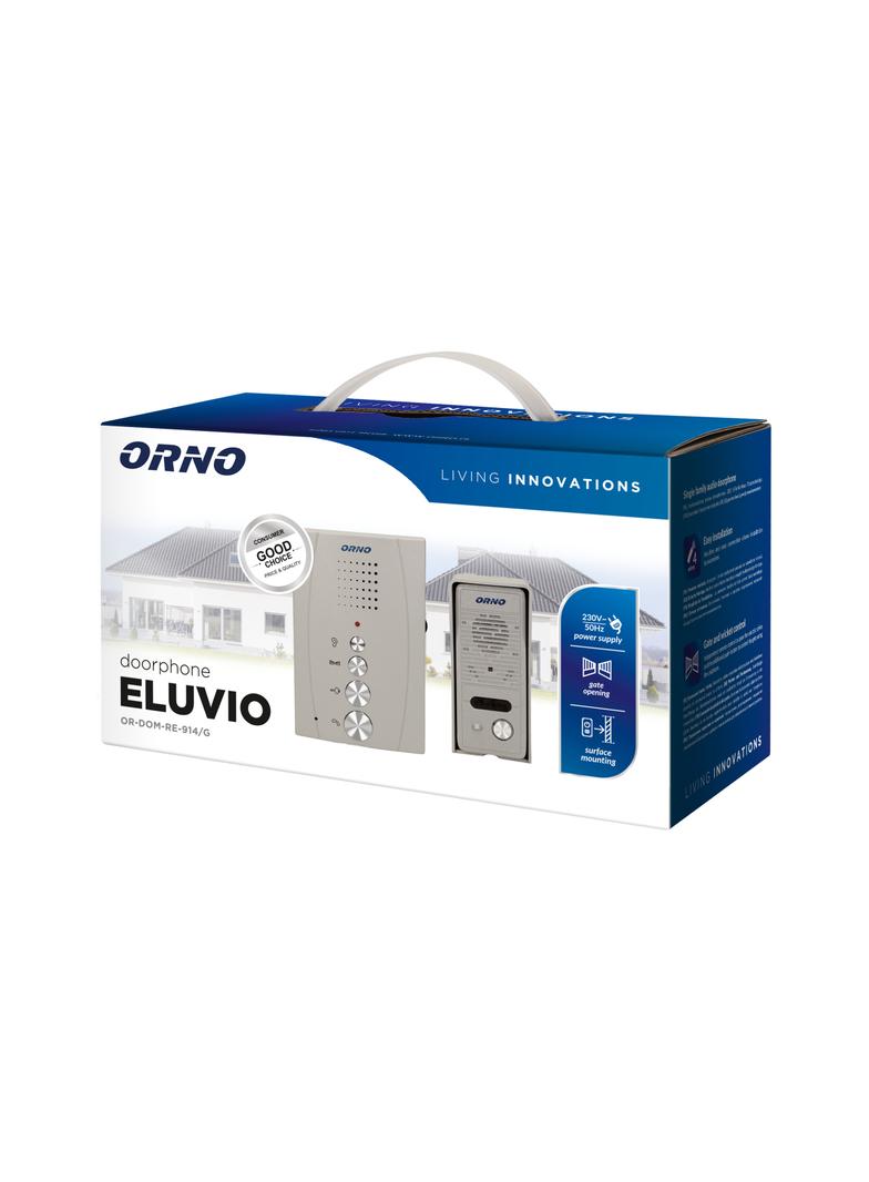 Zestaw domofonowy jednorodzinny bezsłuchawkowy szary ELUVIO OR-DOM-RE-914/G ORNO