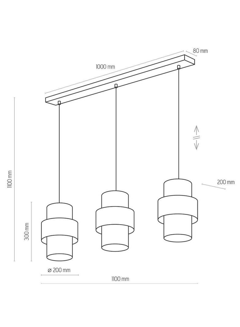TK-Lighting lampa wisząca Calisto 3xE27 max 60W czarna/złota