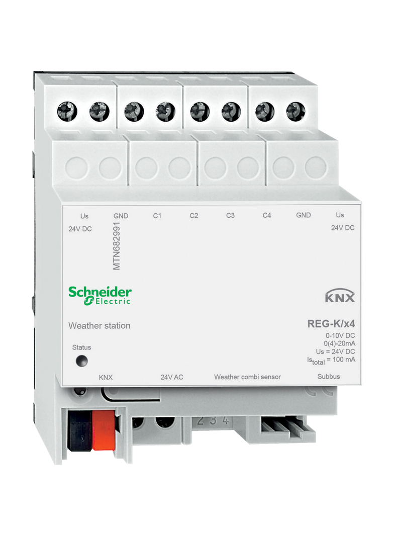 Schneider Electric KNX stacja pogodowa REG-K 4-kr. 24 V jasnoszary
