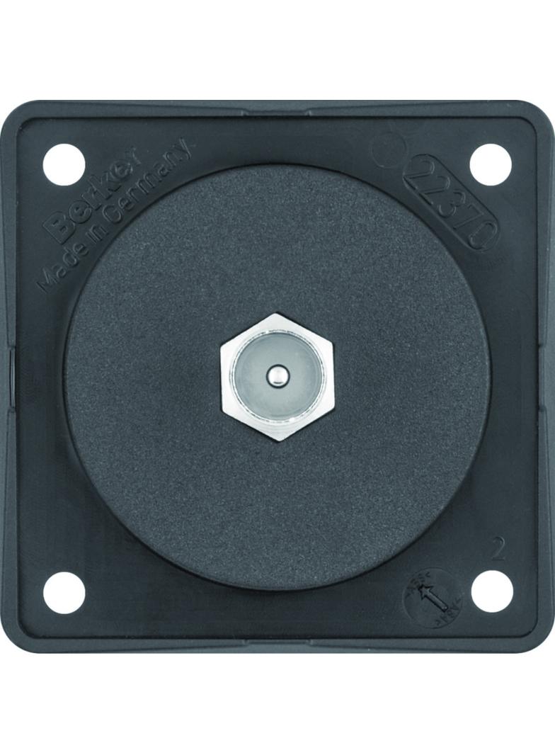 BERKER Integro Flow Gniazdo antracytenowe TV z obudową nieekranowaną czarny 945812503 HAGER