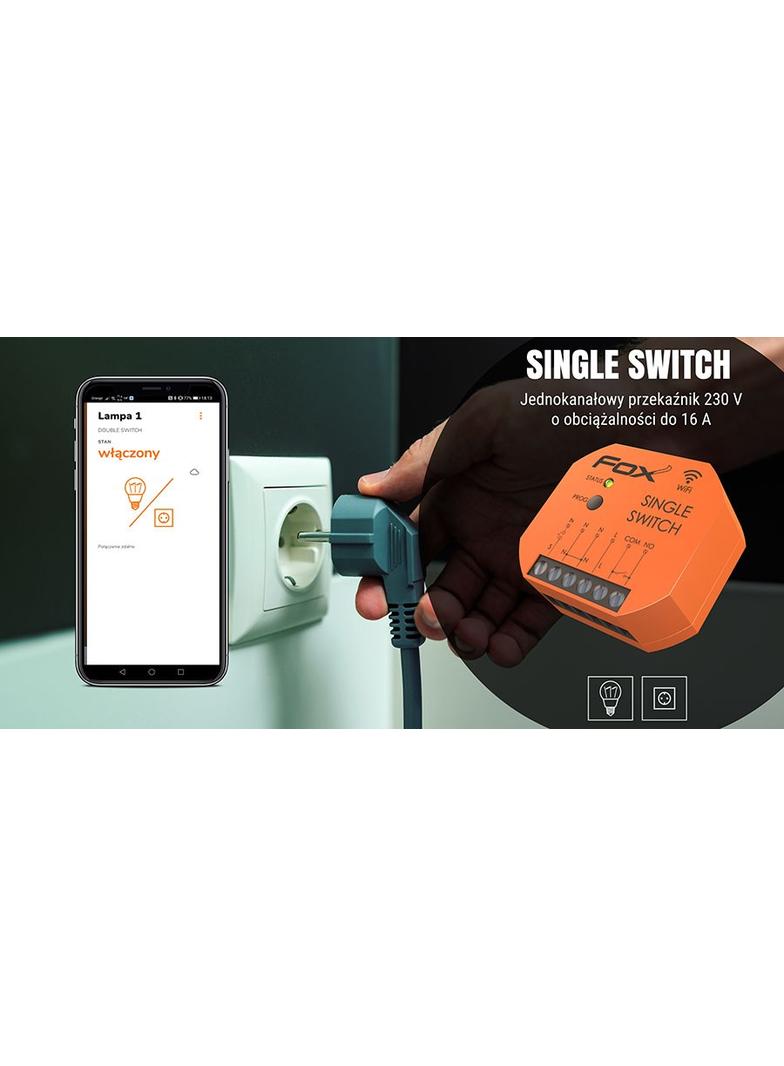 SINGLE SWITCH Pojedynczy przekaźnik Wi-Fi 230V WI-R1S1P-P F&F