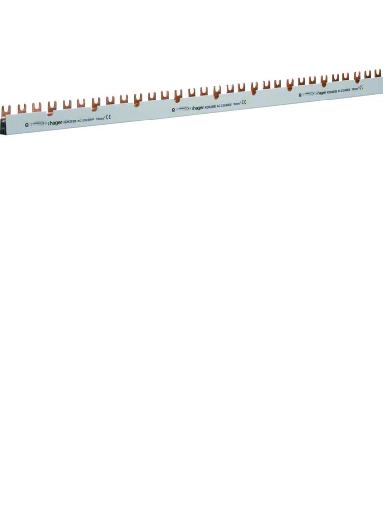 Szyna grzebieniowa widełkowa pozioma 3P 16mm2 48M KDN383B HAGER