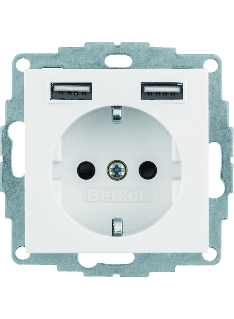 "Q.x Gniazdo SCHUKO z gniazdem ładowania USB 2,4 A