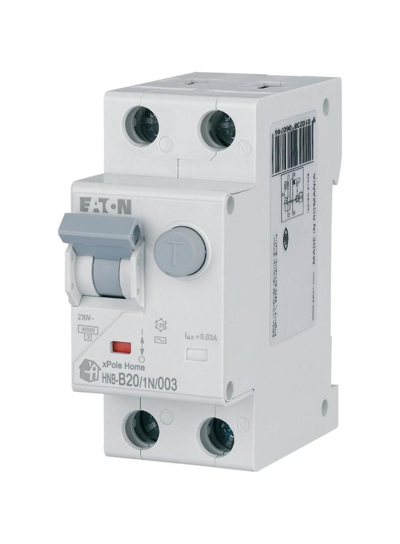 HNB-B20/1N/003 Wyłącznik różnicowonadprądowy 6kA B20A 1P+N 30mA typ AC 195122 EATON