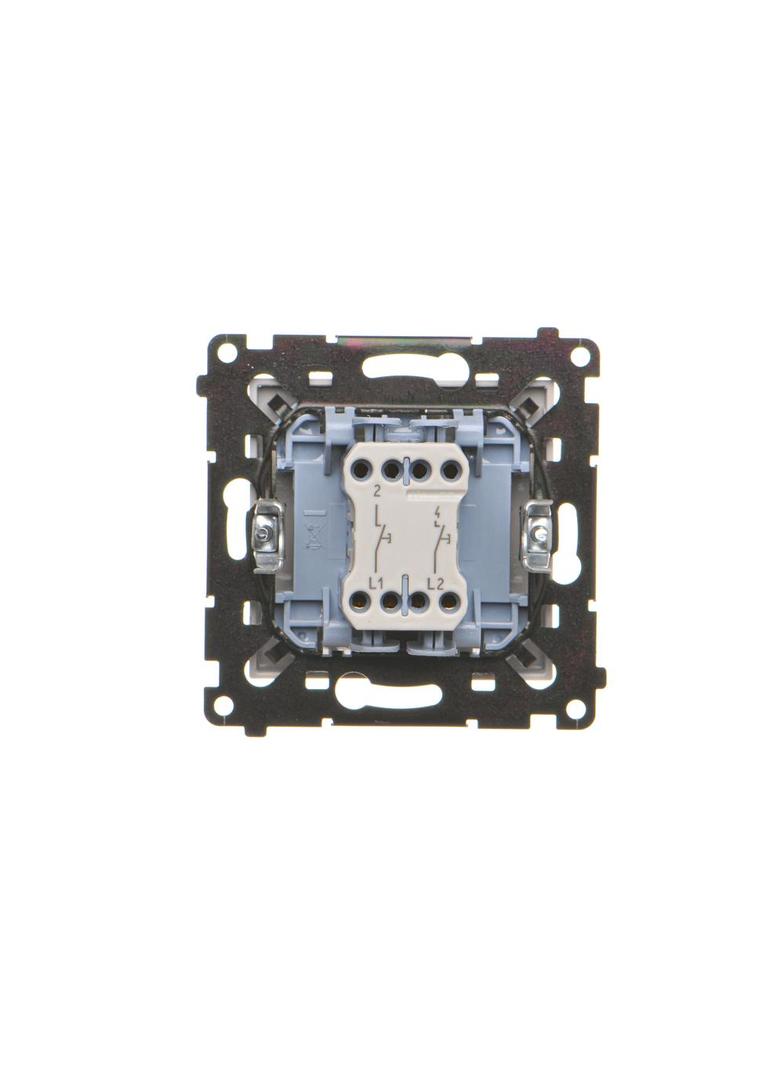 Simon 55 Przycisk zwierny podwójny zwierny bez piktogramu szybkozłączka Jasnoszary mat